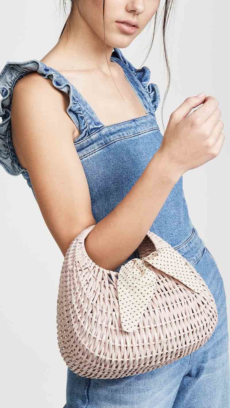 Loeffler Randall Lorna Wicker Tote Beach Cream wicker handbags spring summer 2019