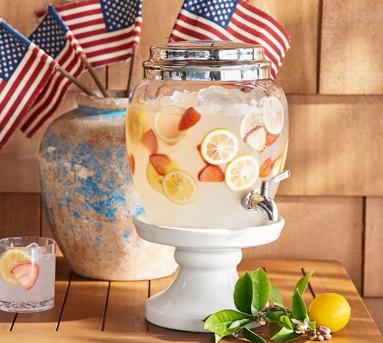 Pottery Barn PB CLASSIC GLASS DRINK DISPENSER pottery barn outdoor sale