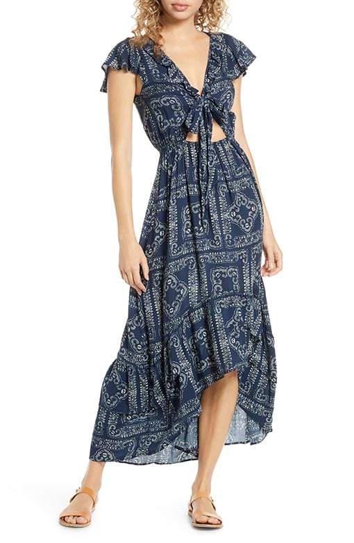 SURF GYPSY Distress Diamond High/Low Cover-Up Dress Navy Blue summer 2019 cover-up dresses