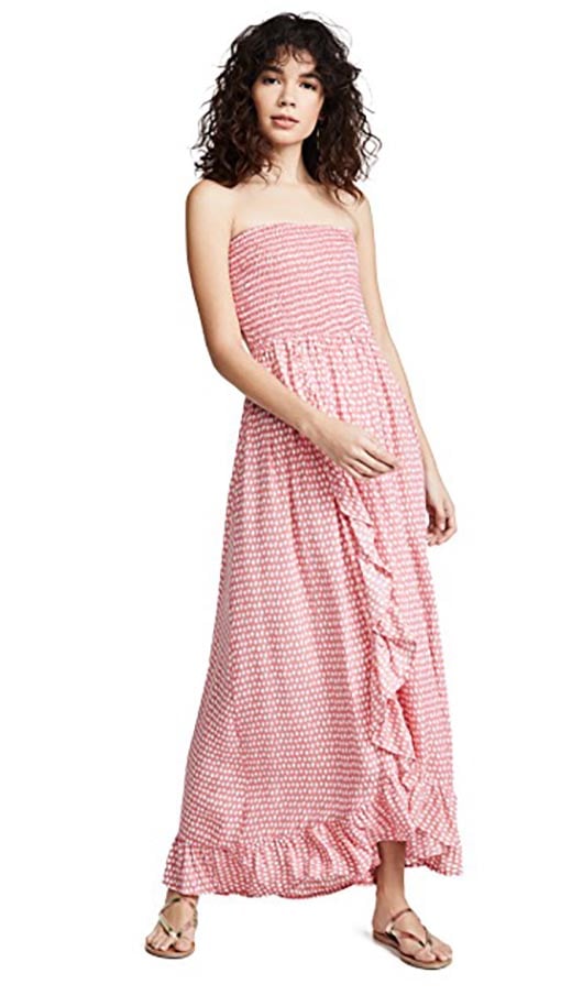 TIARE HAWAII Eri Maxi Dress Sleet Rose print cover-up dresses summer 2019 strapless