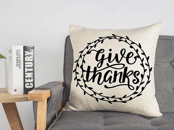 4TH Emotion Give Thanks Thanksgiving Day Home Decor Fall Throw Pillow Case Cushion Cover 18 x 18 Inch Cotton Linen fall farmhouse throw pillows