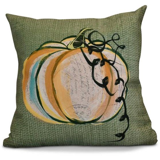 Simply Daisy 16" x 16" Pumpkin Fest Geometric Print Pillow Green fall farmhouse throw pillows