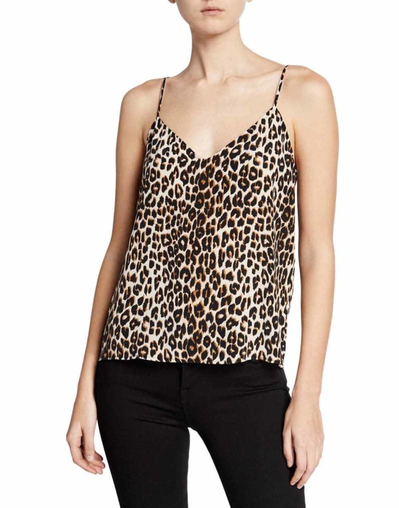 Equipment Layla Leopard-Print Spaghetti-Strap Silk Cami fall camisoles