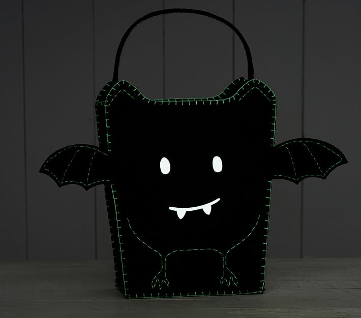 Pottery Barn Kids Glow-in-the-Dark Bat Felt Treat Bag trick or treat bags halloween
