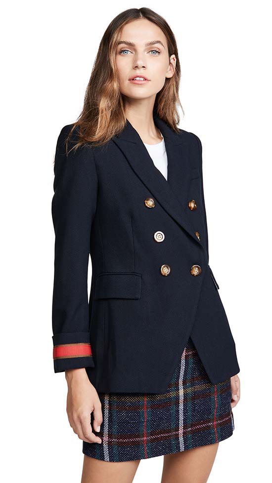 Veronica Beard Timber Dickey Jacket Navy Blue blazers fall 2019
