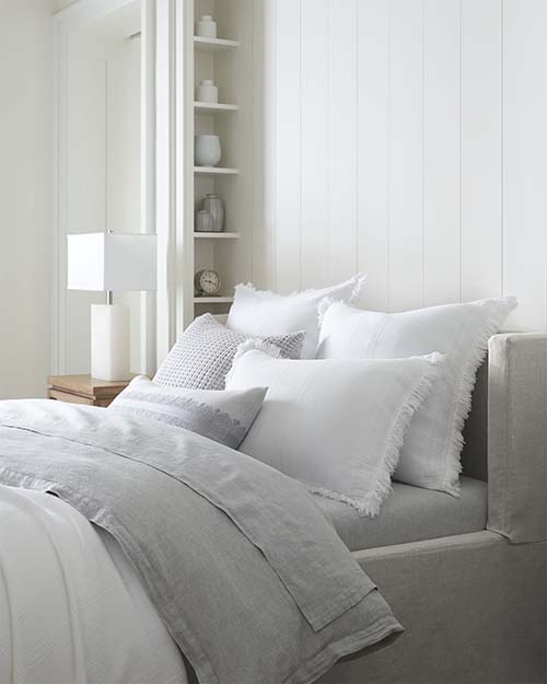 Serena and Lily Cavallo Linen Duvet Cover Smoke Chambray gray bedding grey