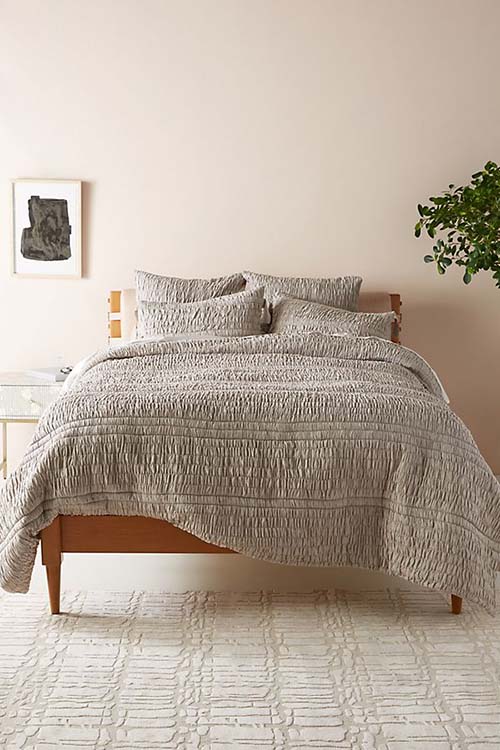 Textured Bardot Quilt Light Grey gray bedding