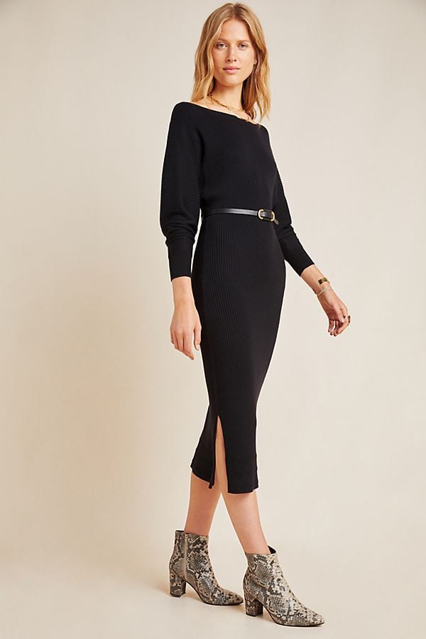 Anthropologie Shea Sweater Midi Dress Black Motif dresses holiday party parties