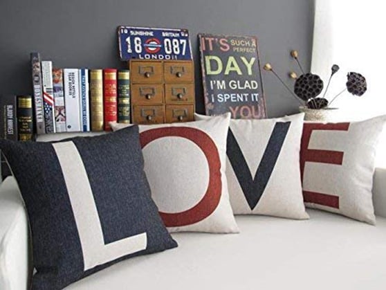 4TH Emotion Set of 4 Love Throw Pillow Cover