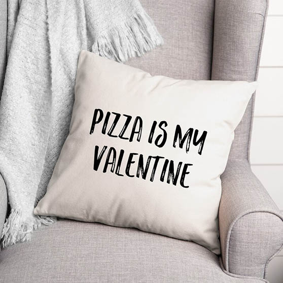 Latitude Run Fenchurch Pizza Is My Valentine Throw Pillow pillows