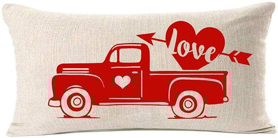 MFGNEH an Arrow Through A Heart Valentines Pillow Covers 12x20 Inch Red
