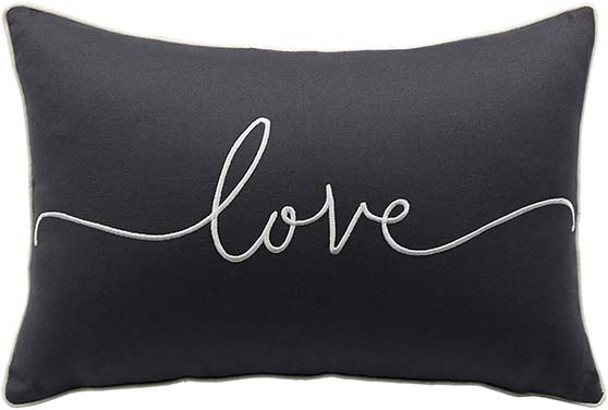 YugTex Love Pillow Dark Grey valentines day pillows