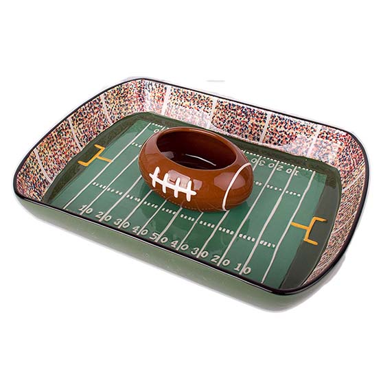 burton+BURTON Football Stadium Chip And Dip Sports Serving Set