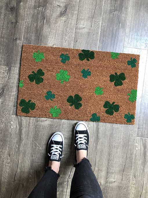 NickelDesignsShop Shamrock Doormat irish st patricks day doormats