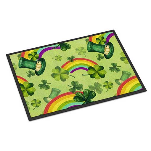 Precita St Patrick's Day Lucky Leprechan Non-Slip Outdoor Door Mat rainbow st patricks day doormats
