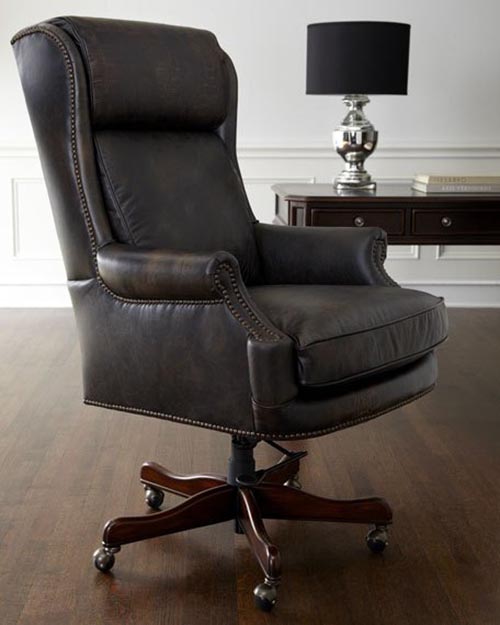 Hooker Furniture Mason Leather Desk Chair Medium Brown