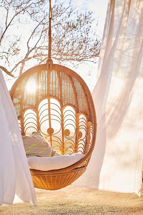 Peacock Indoor/Outdoor Hanging Chair Anthropologie outdoor furniture sale