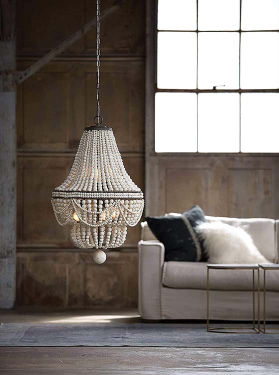 REGINA ANDREW Malibu Chandelier, White/Brown
