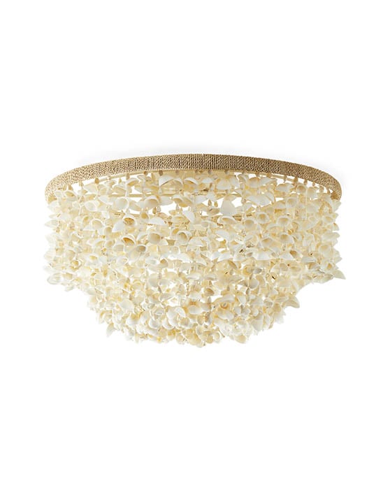Serena and Lily Aptos Flushmount natural shells white coastal inspired lighting home decor entryway