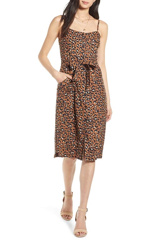 Rails Evie Sleeveless Tie Waist Dress Golden Leopard dresses with pockets women fashion summer fall 2020
