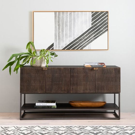 West Elm Mango Wood & Iron Media Console rustic furniture living room