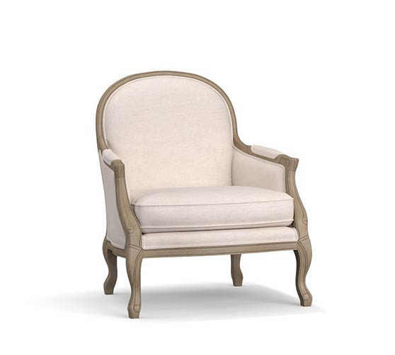 Pottery Barn Edward Upholstered Armchair classic furniture modern gray finish