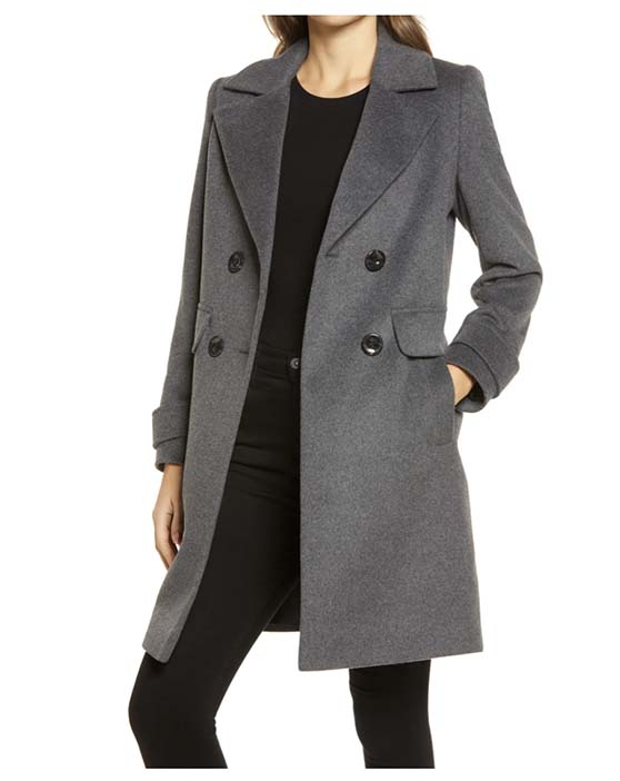 Sam Edelman Double Breasted Coat Charcoal classic coats
