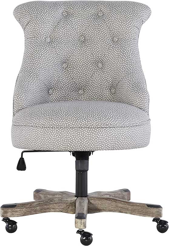 Linon Talia Office Chair, Gray grey upholstered office chairs