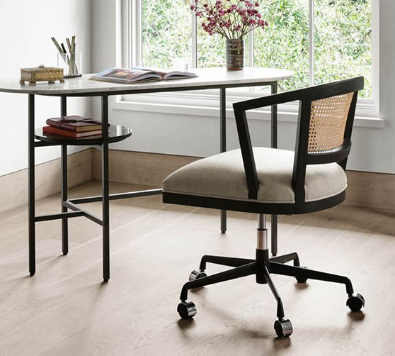 Pottery Barn Lisbon Cane Desk Chair upholstered office chairs