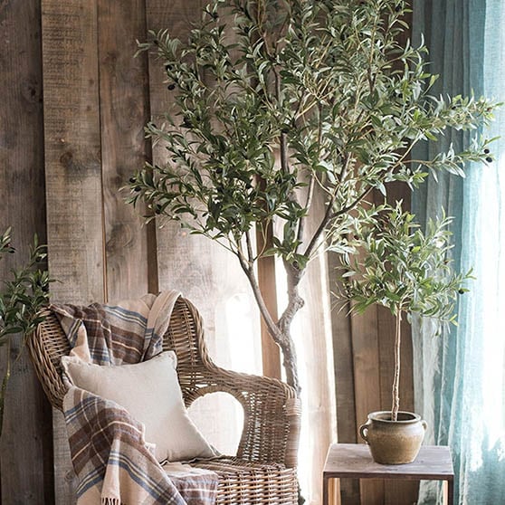 HiRusticReach Large Artificial Olive Tree 94" Tall faux olive trees