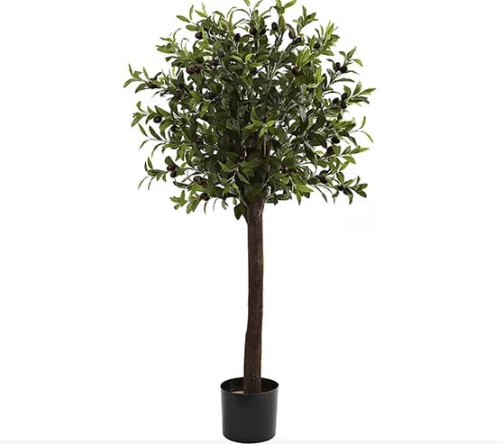 Nearly Natural 4' Olive Topiary Tree faux olive trees