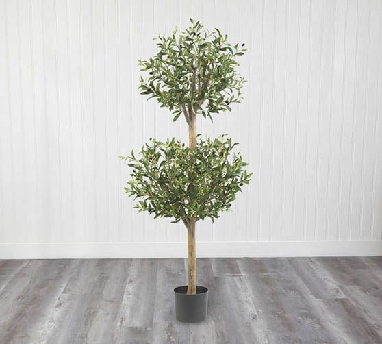 Pottery Barn Faux Potted Olive Double Topiary Tree faux olive trees