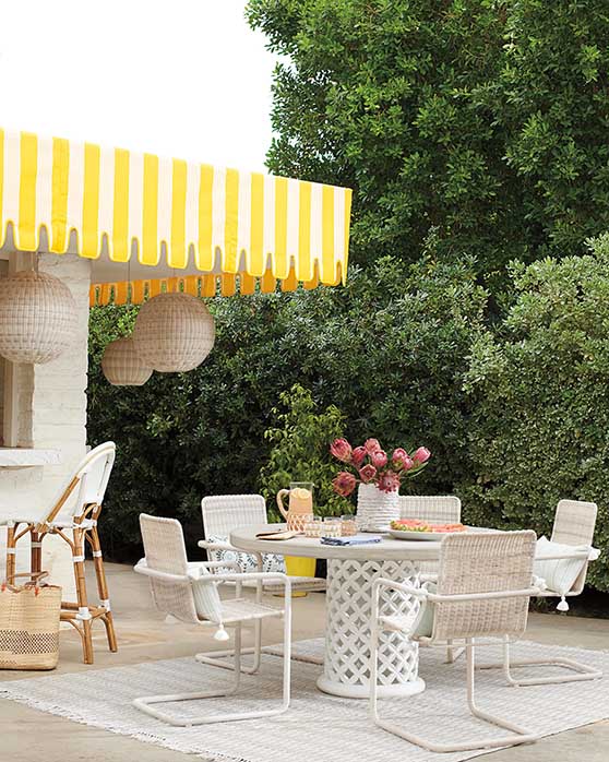 Serena and Lily Bamileke Round Dining Table White serena and lily outdoor furniture sale