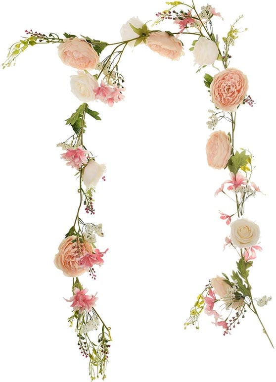 Lvydec Artificial Peony Flower Garland - 6ft spring garlands