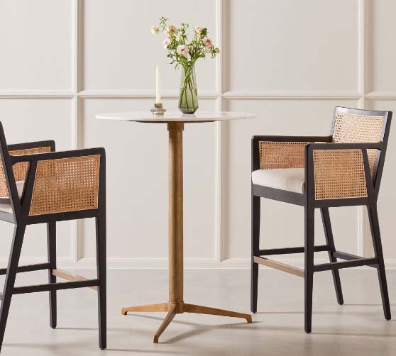 Pottery Barn Lisbon Cane Bar & Counter Stool best cane modern counter stools