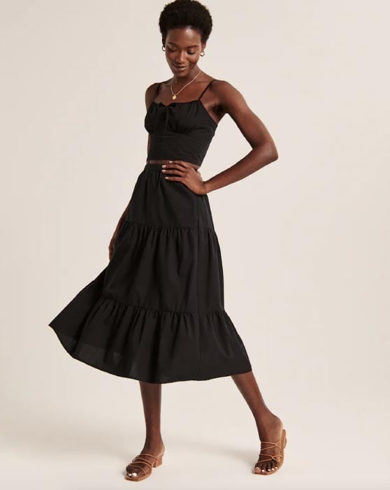 Abercrombie Tiered Midaxi Skirt Black two piece dresses