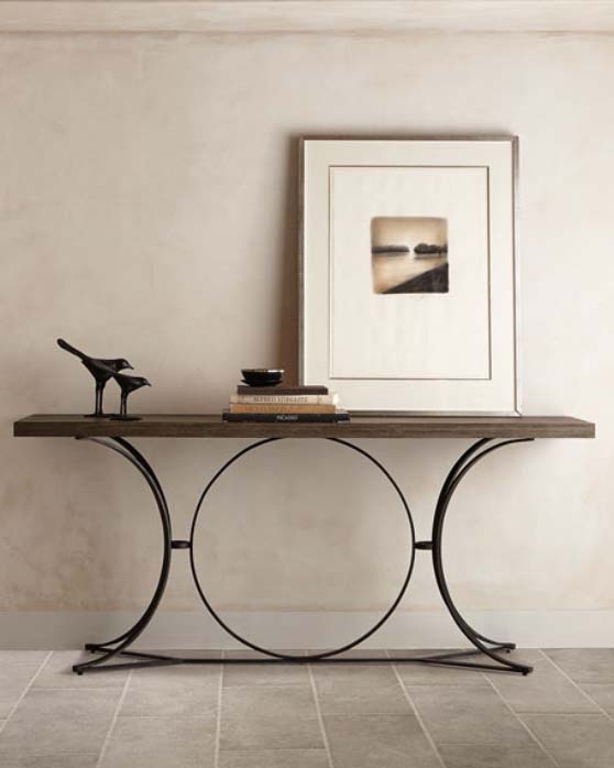 Bernhardt Canyon Ridge Metal Console Table Desert Taupe rustic console tables