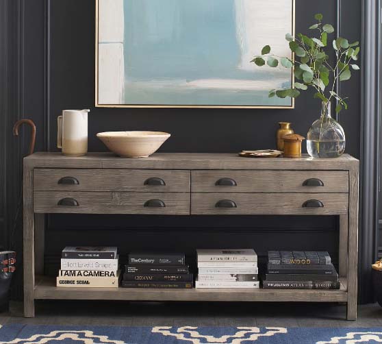 Pottery Barn Architect's 62" Reclaimed Wood Console Table rustic console tables