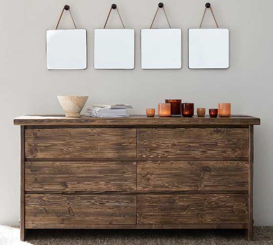 Pottery Barn North Reclaimed Wood 6-Drawer Wide Dresser master bedroom furniture rustic dressers