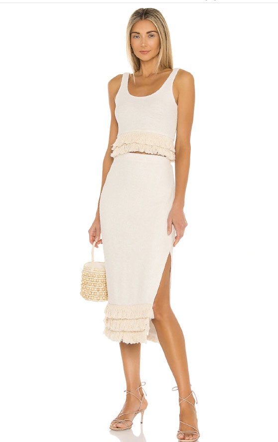 Saylor Staunton Skirt And Tank Set Creme Fringe two piece dresses