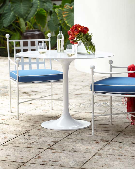 Four Hands Simone Bistro Table White outdoor dining tables