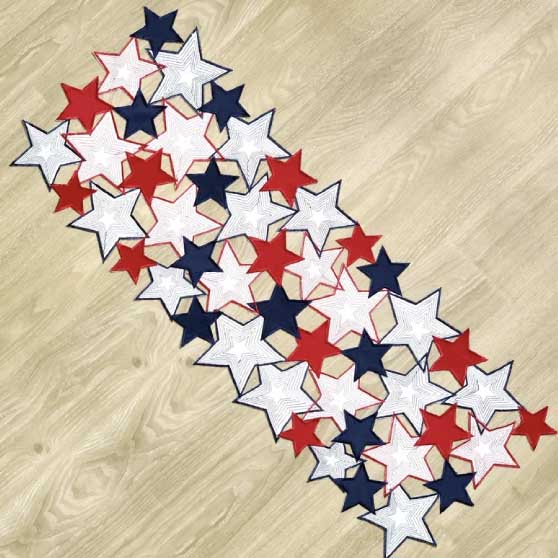 The Holiday Aisle Sylacauga July 4th Celebration Fabric Cutwork Table Runner 4th of july table runners