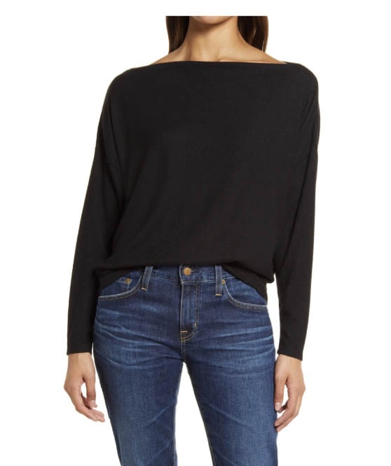Gibsonlook Off the Shoulder Knit Top Black nordstrom anniversary sale