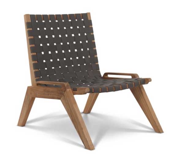 HITEAK FURNITURE Draper Accent Chair, Gray Sunbrella woven outdoor chairs