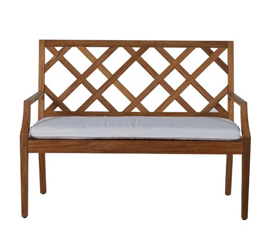 Pottery Barn Kesao Teak Bench outdoor benches for front porch