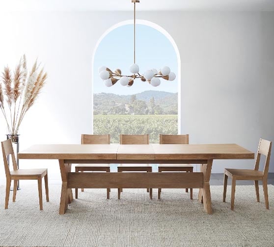 Pottery Barn Modern Farmhouse Extending Dining Table modern rectangular dining tables