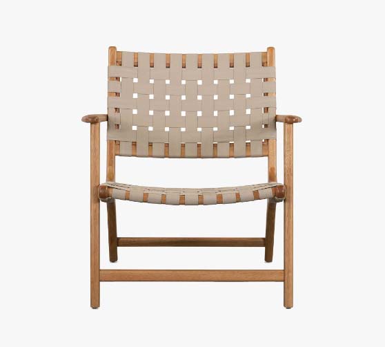 Pottery Barn Nyssa FSC® Eucalyptus Woven Armchair woven outdoor chairs
