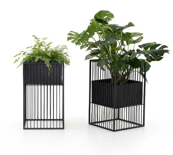 Pottery Barn Square Adjustable Iron Lex Outdoor Planter square planters