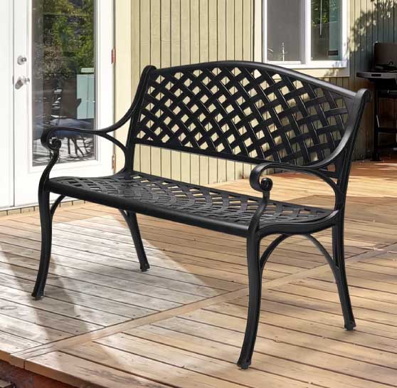 Red Barrel Studio Northboro Metal Garden Bench outdoor benches front porch