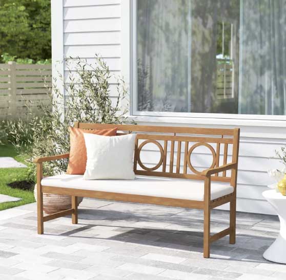 Sand and Stable Wooden Garden Bench Natural outdoor benches front porch patio